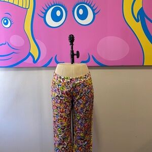 Sexuences Pink Green Yellow Low Rise Jeans